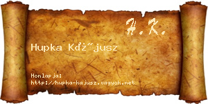 Hupka Kájusz névjegykártya